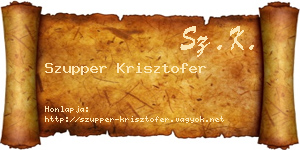Szupper Krisztofer névjegykártya