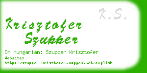 krisztofer szupper business card